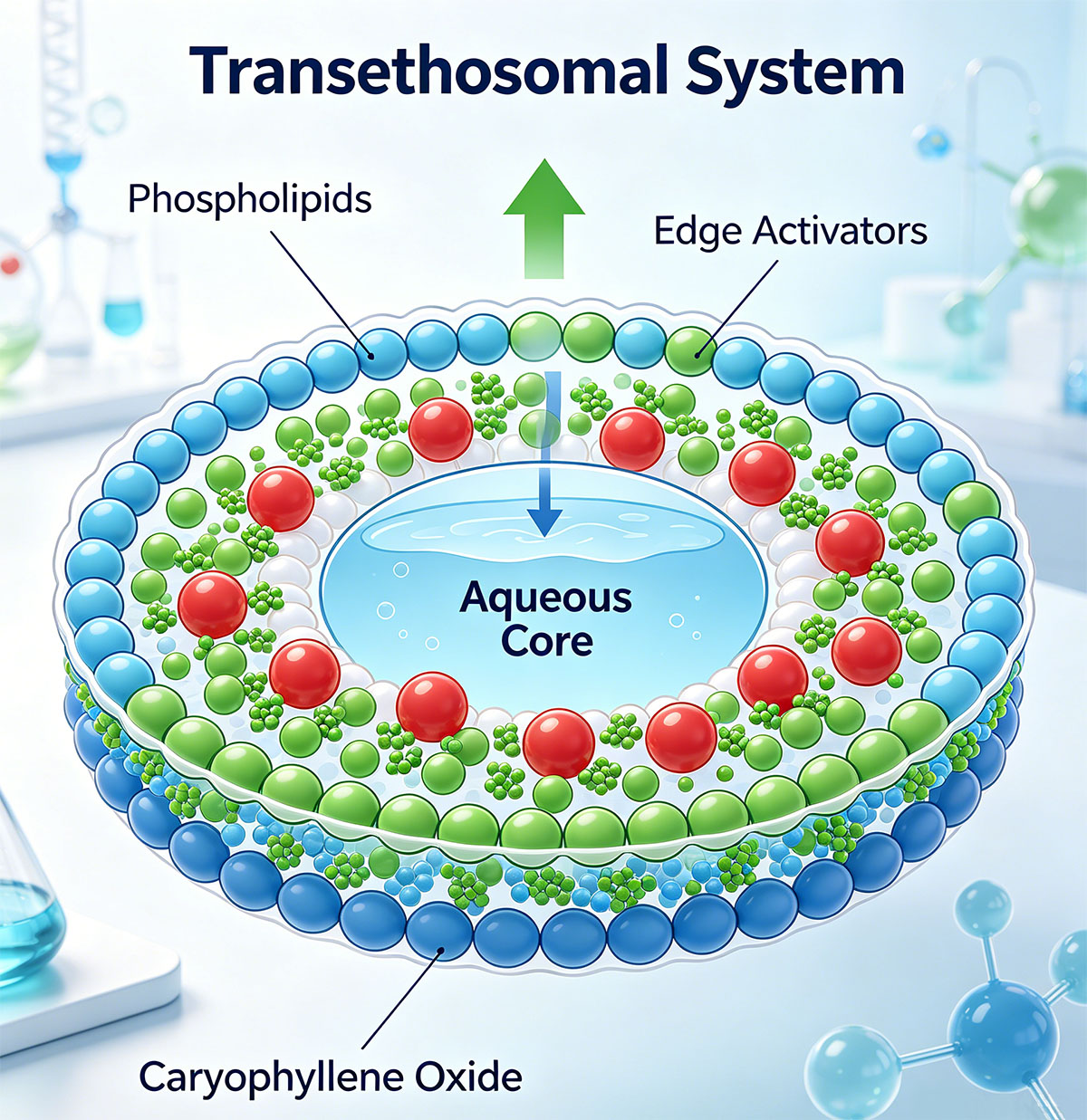 Molecular structure diagram of nanocarrier encapsulated caryophyllene oxide
