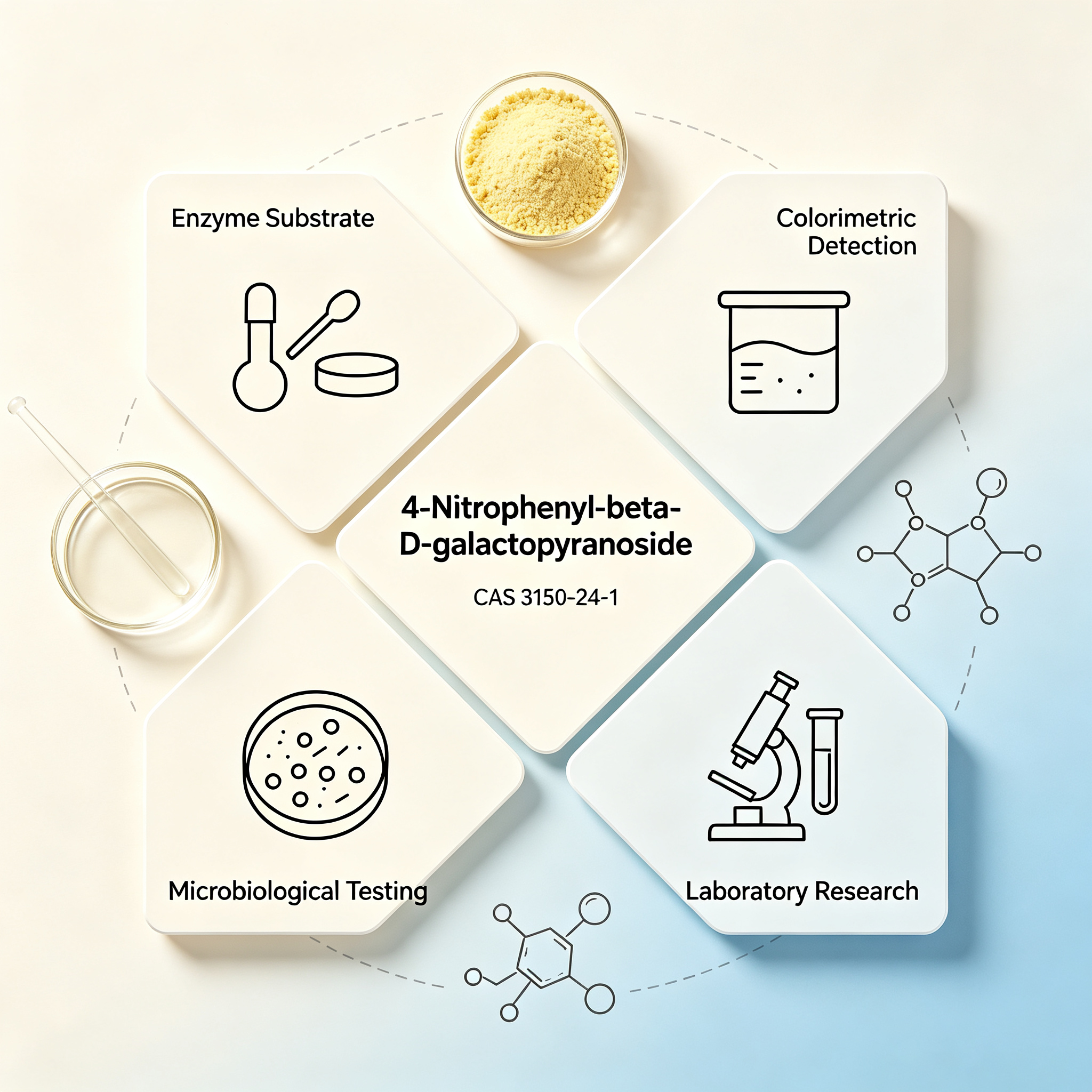 4-Nitrophenyl-β-D-galactopyranoside CAS 3150-24-1β-Galactosidase Chromogenic Substrate