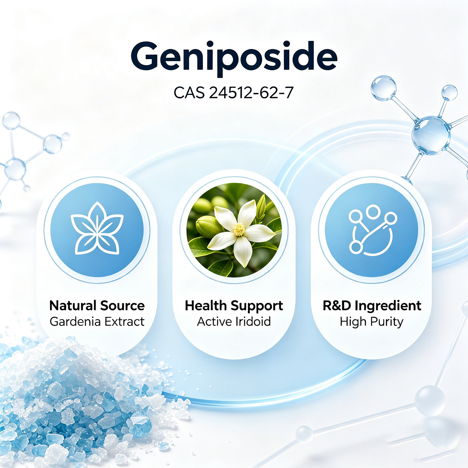 Geniposide CAS 24512-62-7 Iridoid Glycoside from Gardenia jasminoides